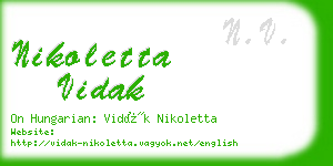 nikoletta vidak business card